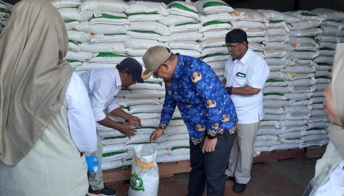 Cek Kualitas Beras di Gudang Bulog, Pj Wali Kota Palopo : Beras Bulog Bagus dan Memiliki Rasa Premium