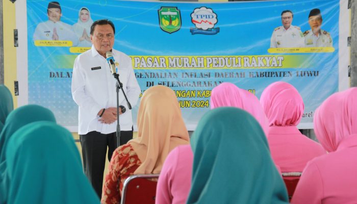 Tekan Inflasi dan Jaga Stabilitas Harga Bahan Pokok, Pemkab Luwu Gelar Operasi Pasar Murah Peduli Rakyat