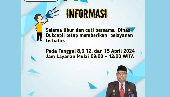 Dukung Kelancaran Pelayanan Saat Cuti Idulfitri, Disdukcapil Luwu Utara Tetap Buka Layanan Terbatas untuk Masyarakat