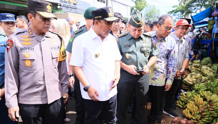 Jelang Lebaran Idulfitri, Kapolda, PJ Gubernur dan Pangdam XIV/Hsn Sulsel Lakukan Sidak Ke Pasar terong