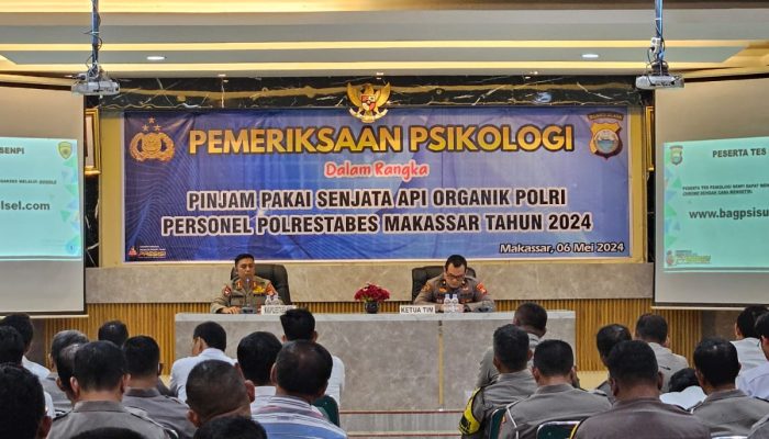 Pinjam Pakai Senpi Organik, Biro SDM Polda Sulsel Gelar Pemeriksaan Psikologi Personil Polrestabes Makassar