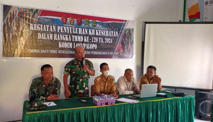 Kodim 1403/Palopo Laksanakan Penyuluhan KB Kesehatan Dalam Rangka Program Non Fisik TMMD ke-120