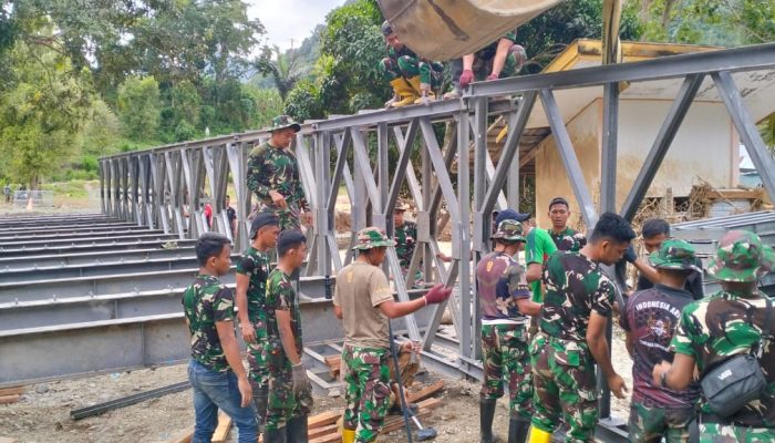 Respon Cepat Pasca Bencana, Danyon Zipur 8/SMG : Pembangunan Jembatan Bailey Sudah Mencapai 60 Persen