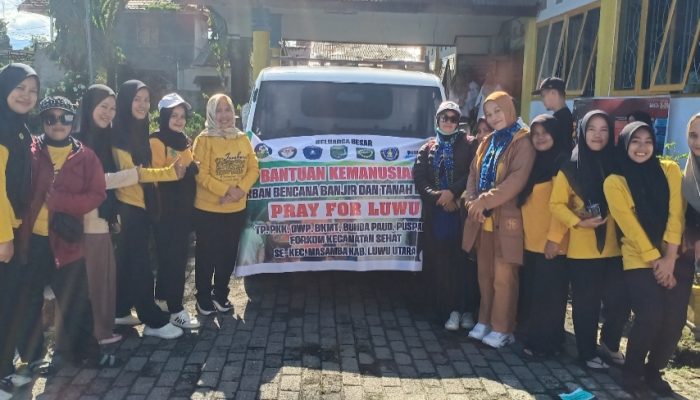 Ketua TP PKK Kec.Masamba Bersama Rombongan Bawa Bantuan Kemanusiaan Untuk Korban Bencana di Luwu