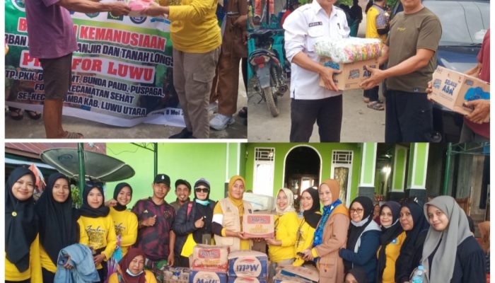 Wujud Peduli, Ibu Camat Masamba Bersama Rombongan Serahkan Bantuan Untuk Korban Bencana di Luwu