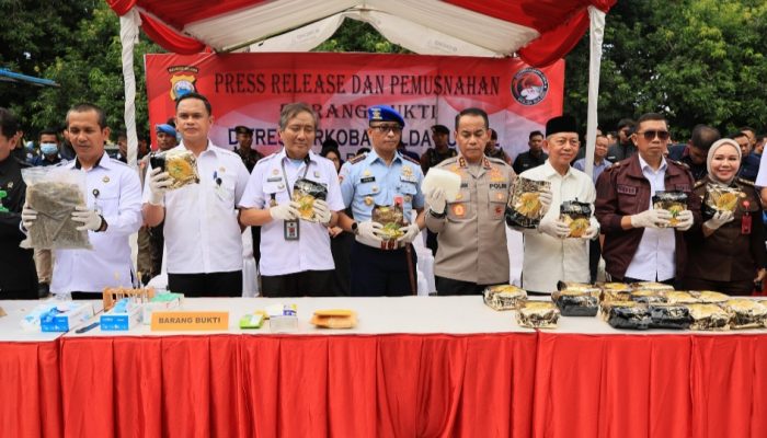 Polda Sulsel Musnahkan Puluhan Kilo Barang Bukti Narkoba Senilai Rp.46.8 Milyar