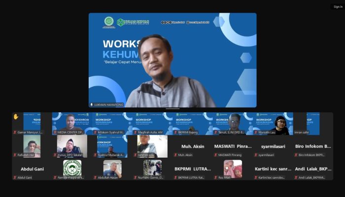 161 Peserta Se-Sulsel Ikuti Workshop Kehumasan DPW BKPRMI Sulsel