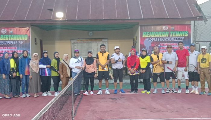 Dalam Rangka Hari Bhayangkara Ke-78, Bupati buka Kejuaraan Tenis Polres Luwu Utara