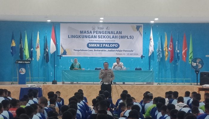 Sat Lantas Polres Palopo Sosialisasi Keselamatan Berlalulintas di SMKN 2 Palopo