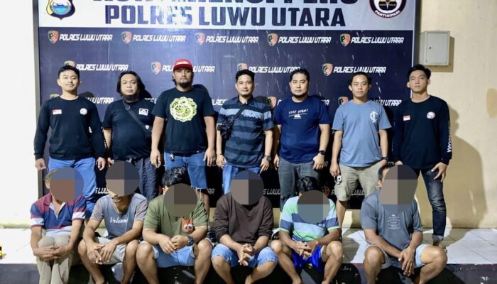 Resmob Polres Luwu Utara Amankan 6 Pelaku Judi Sabung Ayam di Sukamaju