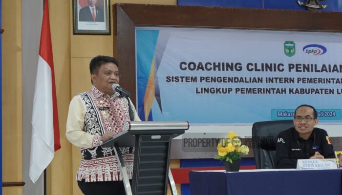 Pj Bupati Luwu Buka Coching Clinic Penilaian Mandiri SPIP Terintegrasi