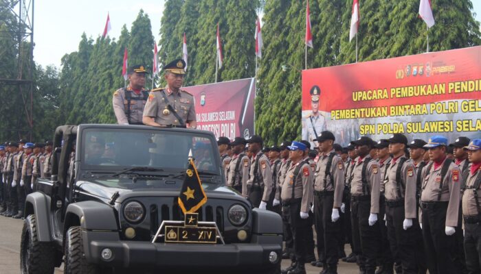 Wakapolda Sulsel Pimpin Upacara Pembukaan Pendidikan Pembentukan Bintara Polri Gel.II T.A. 2024