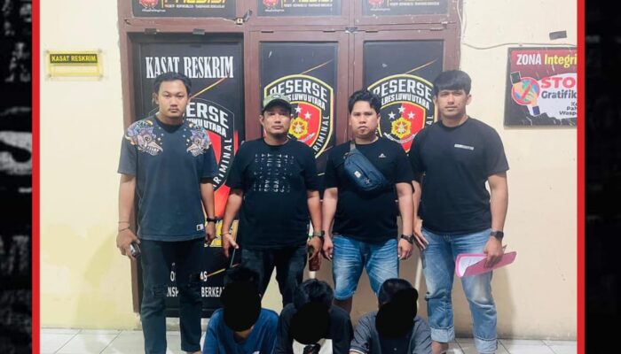 Satreskrim Polres Luwu Utara Tangkap 3 Terduga Pelaku Pengeroyokan di Karondang