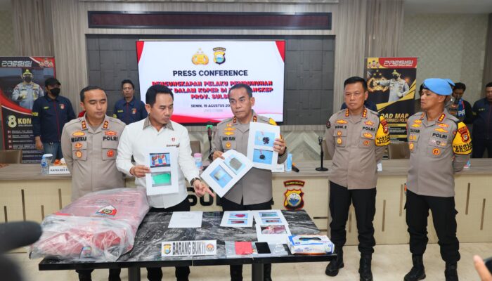 Polda Sulsel Gelar Konferensi Pers Pengungkapan Mayat Dalam Koper di Pangkep