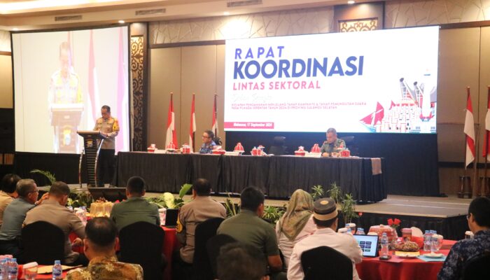 Kapolda Sulsel Buka Rakor Lintas Sektoral Ops Kepolisian Mandiri Kewilayahan Mantap Praja Pallawa