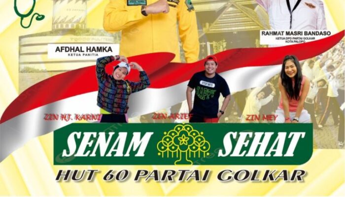 Besok, Partai Golkar Kota Palopo Gelar Senam Sehat Berhadiah Untuk Peringati Hari Jadi Partai Golkar Ke-60