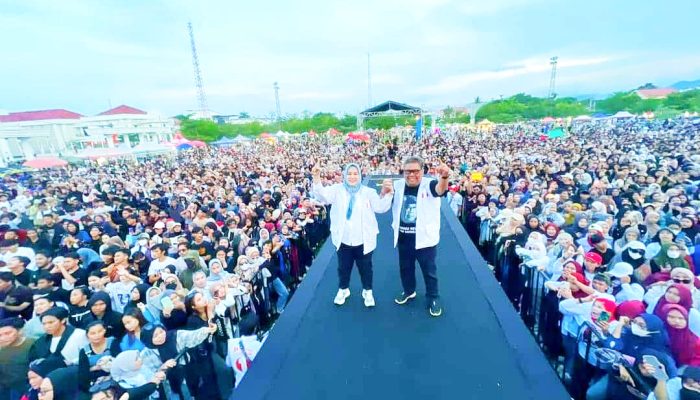 Puluhan Ribu Warga Kota Palopo Tersebar di 9 Kecamatan Banjiri Kampanye Akbar Paslon PD-HB