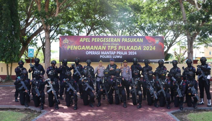 Lepas Personel BKO Brimob Polda Sulsel, Wakapolres Luwu : Pilkada 2024 Aman Berkat Dedikasi Tim Brimob