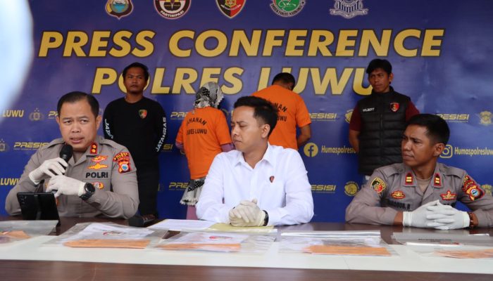 Kapolres Luwu Gelar Konferensi Pers Kasus Penipuan Terhadap Casis Bintara Polri