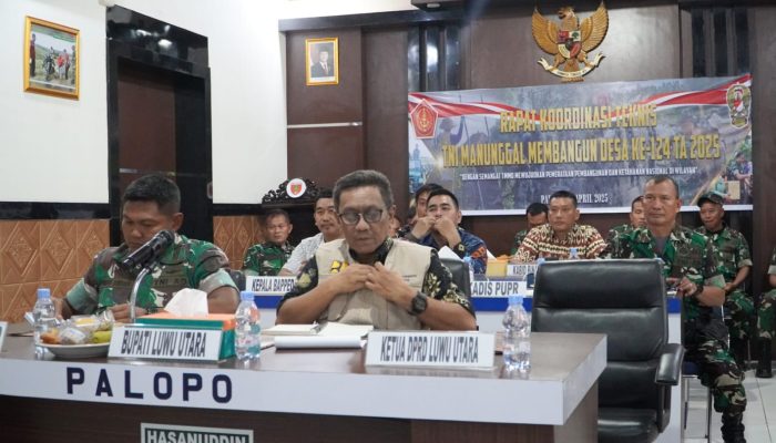 Dandim 1403/Palopo Ikuti Vicom Rakornis TMMD Ke-124 TA 2025