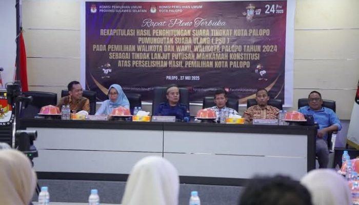 Wakili Pj.Wali Kota Palopo, Kaban Kesbangpol Hadiri Rapat Pleno Terbuka Rekapitulasi Hasil Perhitungan Suara PSU