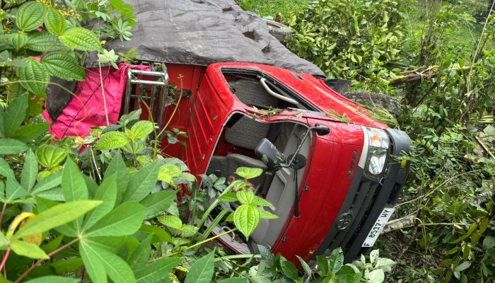Hindari Kendaraan dari Arah Berlawanan, Truk Toyota Dyna Host Terguling di Jalan Poros Palopo-Toraja