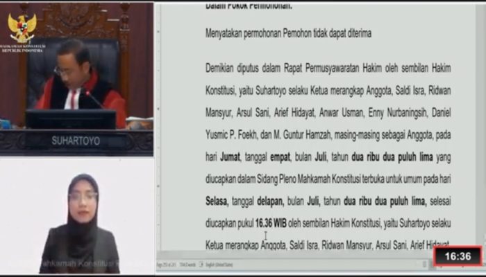 MK Tolak Permohonan Sengketa Hasil PSU Pilkada Kota Palopo yang Diajukan Paslon RMB–ATK