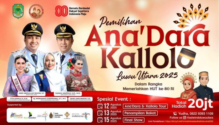 Pemilihan Ana’dara dan Kallolo Kabupaten Luwu Utara Warnai Rangkaian HUT ke-80 RI