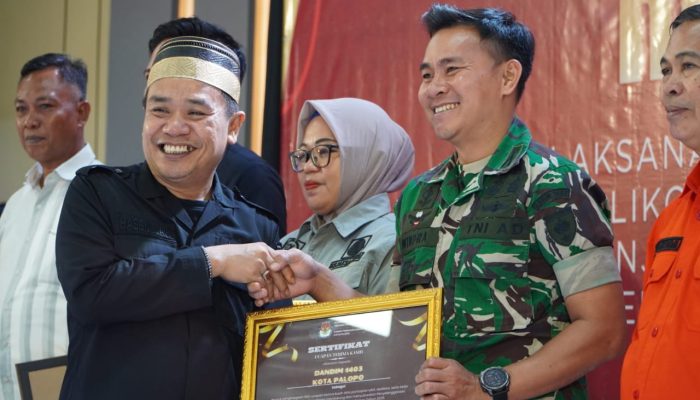 Kodim 1403/Palopo Terima Piagam Penghargaan dari KPU Sulsel