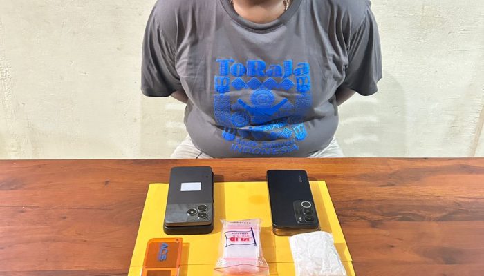 Satresnarkoba Polres Palopo Tangkap Terduga Pengedar Shabu 60,57 Gram di Rampoang