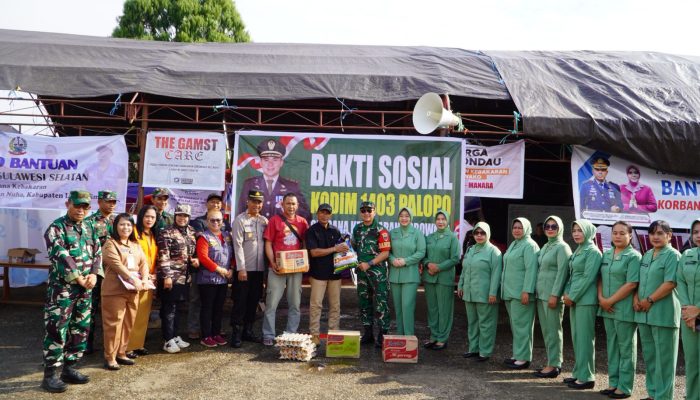 Dandim 1403/Palopo Beri Bantuan Kepada Korban Kebakaran di Sorowako