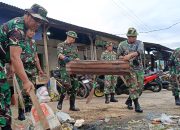 Sambut HUT TNI Ke-80 Tahun, Kodim 1403/Palopo Bersihkan Area Pasar Andi Tadda dan Situs Cagar Budaya Istana Langkanae Luwu