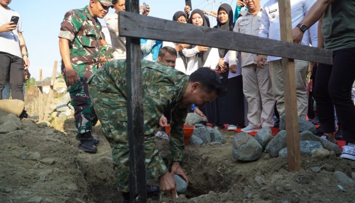Dandim 1403/Palopo Lakukan Peletakan Batu Pertama Pembangunan Pergudangan KDKMP di Kecamatan Ponrang