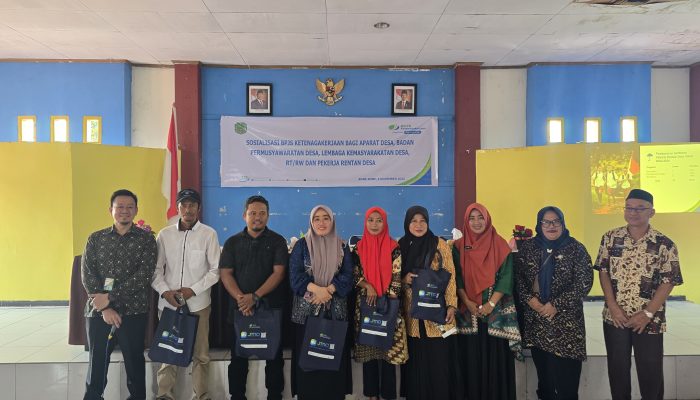 Kepala BPJS ketenagakerjaan Luwu Utara Sosialisasi BPJS Bagi Aparat Desa, BPD, LMD, RT/RW, dan Pekerja Rentan Desa