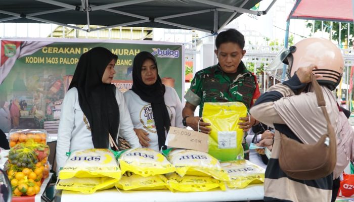 Kodim 1403/Palopo dan Bulog Gelar Stand Pasar Ramaikan UMKM Pada Peringatan HJL ke-758 dan HPRL ke-80